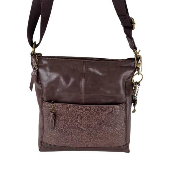 The Sak Brown Leather Shoulder Crossbody Bag Adjustable Strap - Picture 2 of 12
